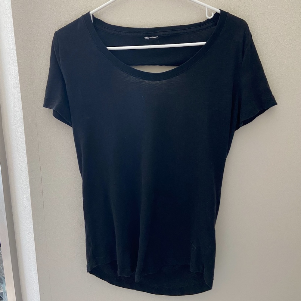 PINK Black Open Back T-Shirt